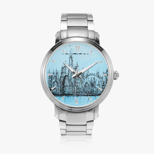 "Landmarks of London" Unisex, Automatic Stainless Steel Designer Watch (silver)