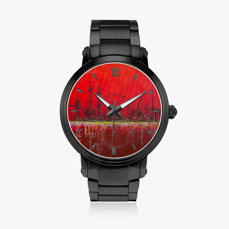 "Blood Moon" Unisex, Automatic Stainless Steel Designer Watch (black/gold/silver)