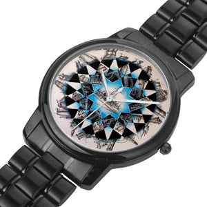"Arabesque" Unisex, Automatic Stainless Steel Designer Watch (rose/black/silver)